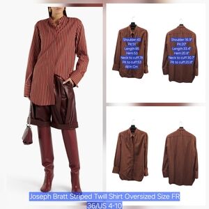 Joseph Bratt Striped Oversized Twill Shirt Size FR 36/US 4-10